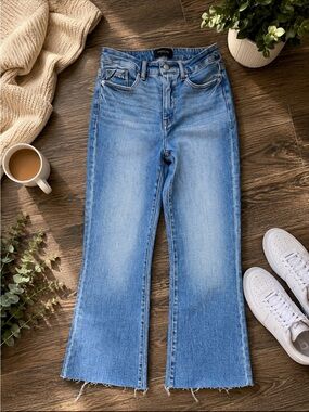 Buckle Black shaping and smoothing Blue High-Rise Bootcut Flare Jeans  Raw Hem